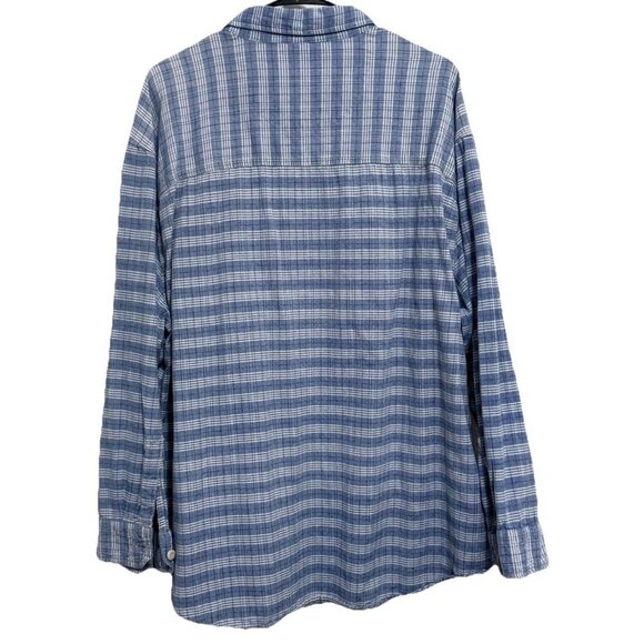 Levi Strauss Mens Blue Plaid Long Sleeve Button Down Classic Fit Shirt - Picture 3 of 6